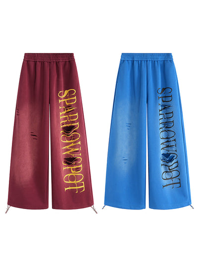 Distressed Baggy Barrel Sweatpants
