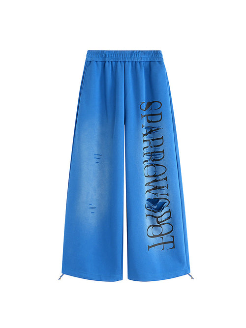 Distressed Baggy Barrel Sweatpants