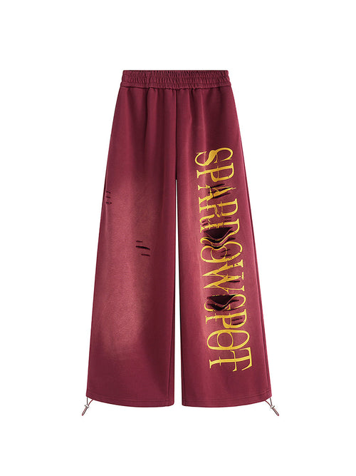 Distressed Baggy Barrel Sweatpants