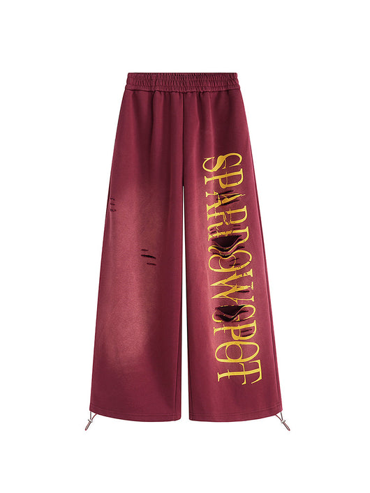 Distressed Baggy Barrel Sweatpants